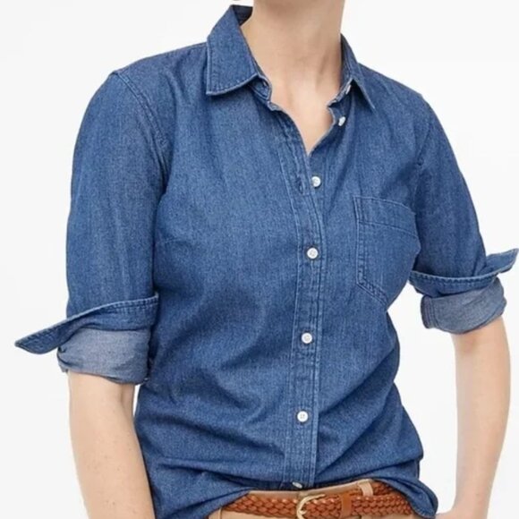 J Crew Factory Denim Shirt in Signature Fit - Picture 2 of 3